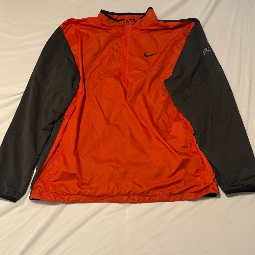 Nike Men's Vibrant Orange and Black Windbreaker